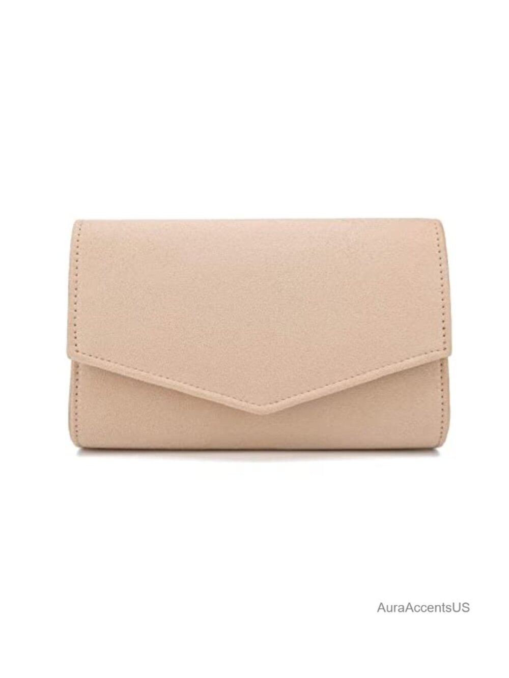 Women's Faux Suede Envelope Clutch with Removable Chain Strap